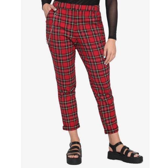 Hot Topic red plaid high rise pants - Picture 15 of 15